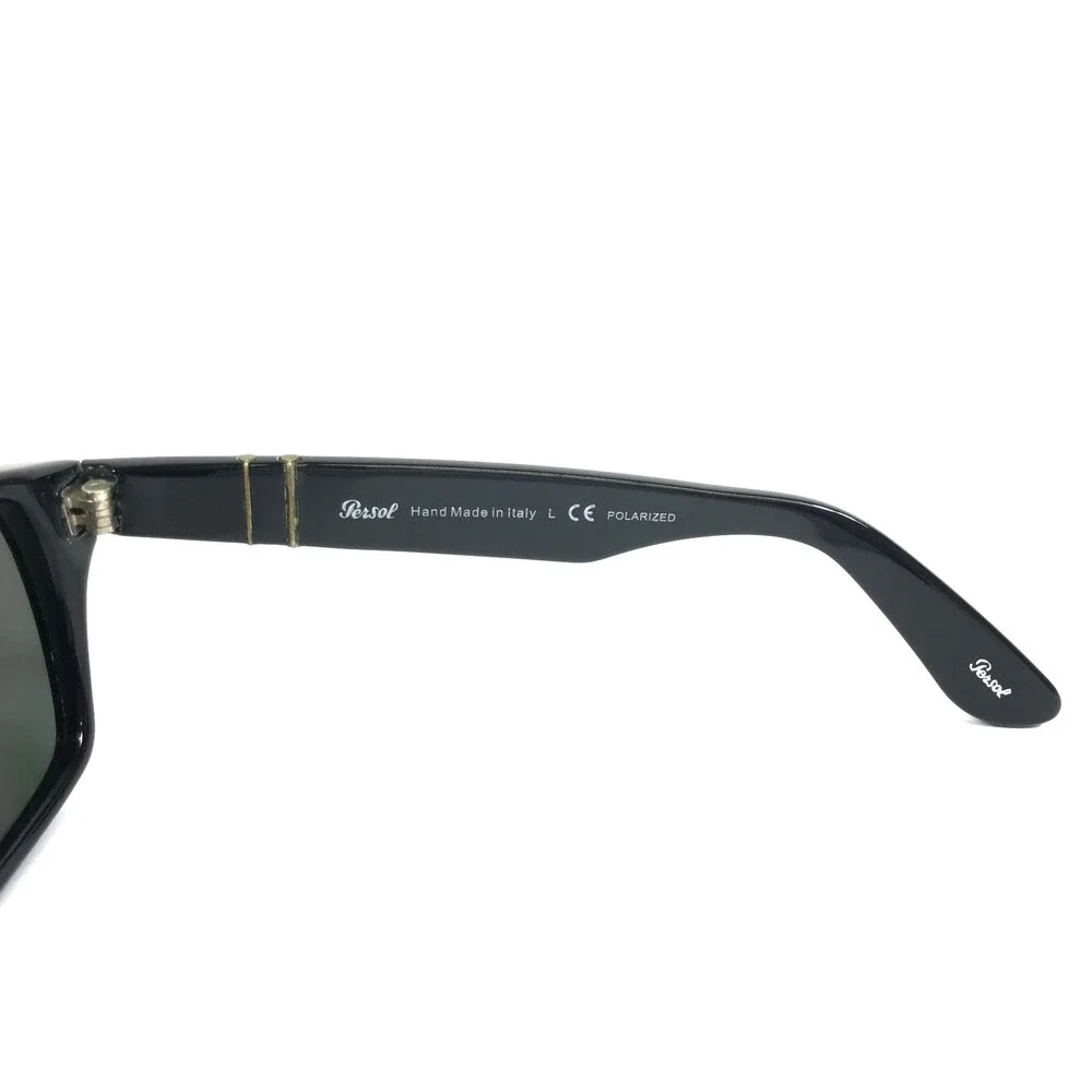 Persol Sunglasses 3040-S 95/58 Shiny Black Rectangle with Gray Polarized Lenses